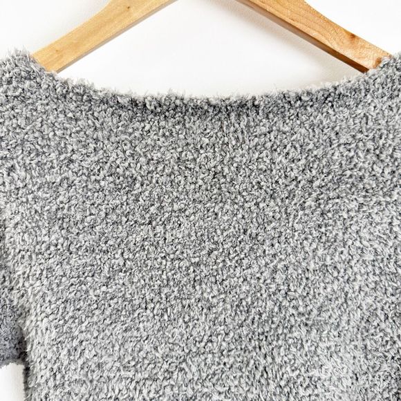 SKIMS Cozy Knit Wrap Top Gray Smoke Size Small Medium Fuzzy Long Sleeve NEW - Picture 13 of 16